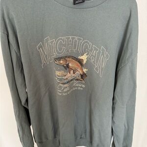 Green Michigan Graphic women’s Sweatshirt